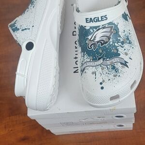 Eagles Clogs - White and Green